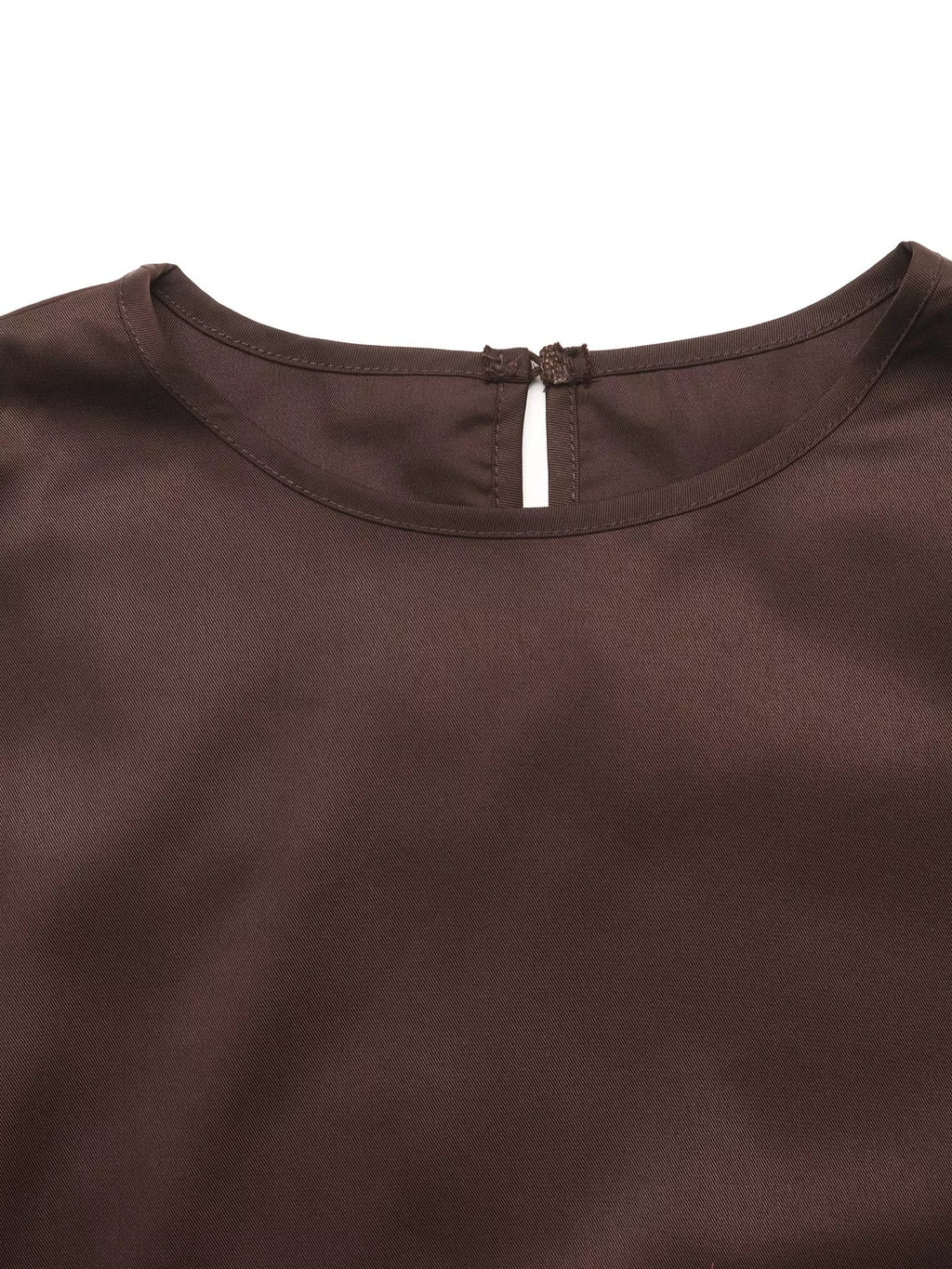 Lace Trim Long Sleeve Satin Blouse