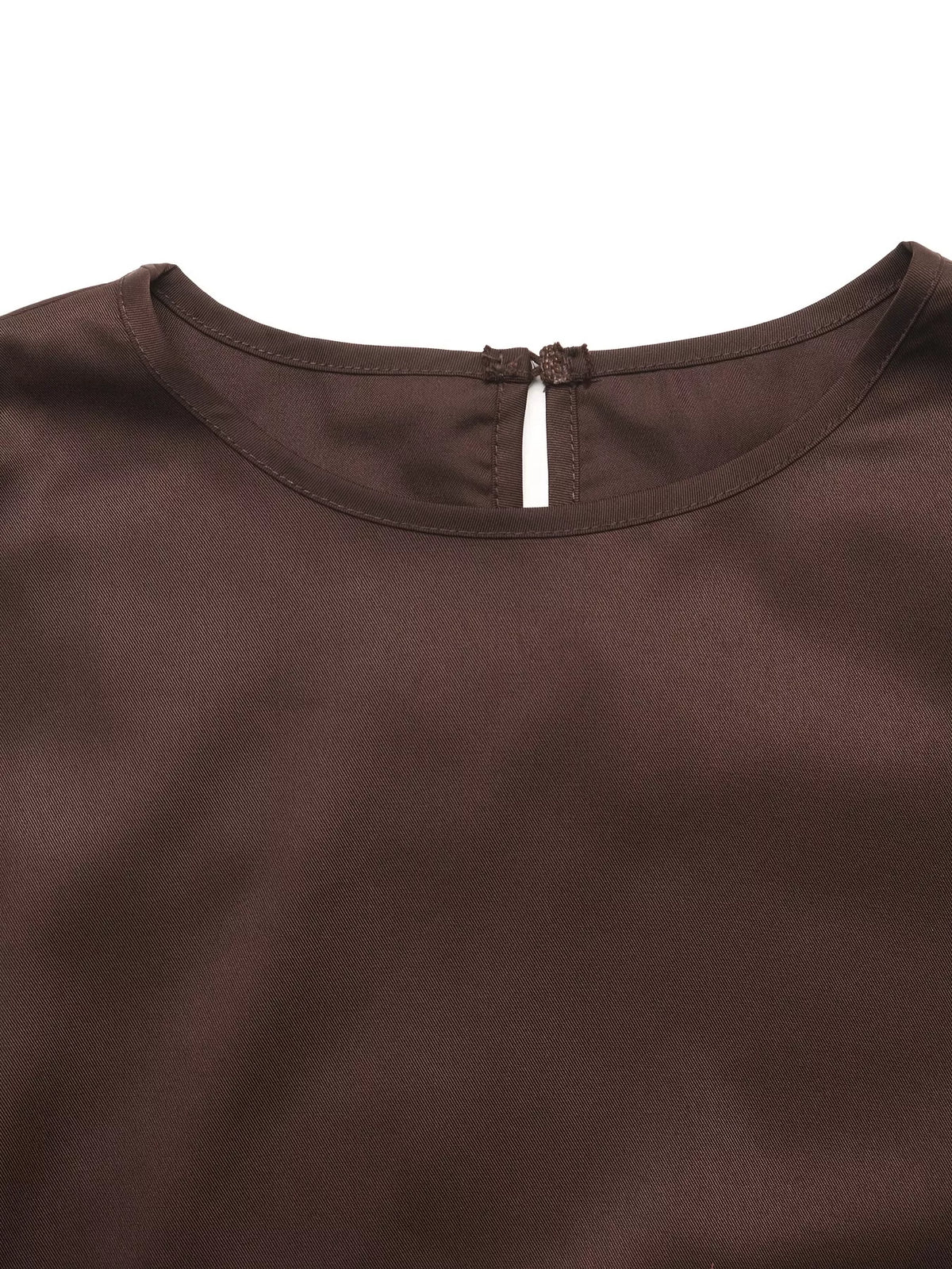 Lace Trim Long Sleeve Satin Blouse