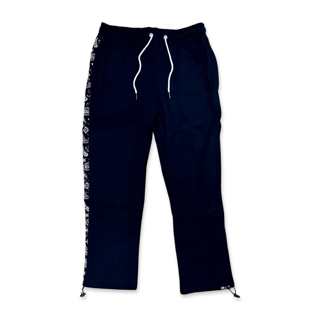 Paneled Joggers - Black Paisley