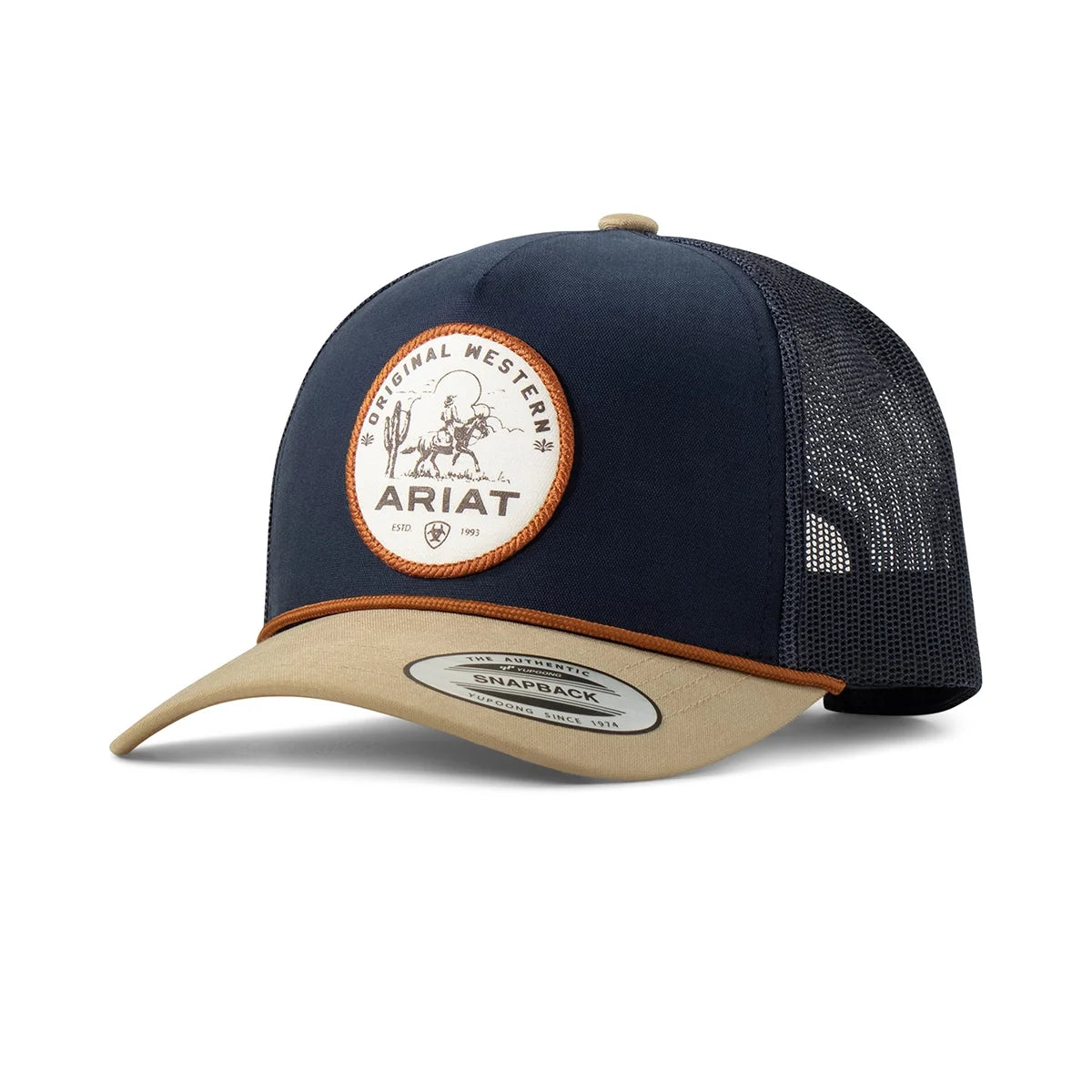 Ariat Desert Scene (Navy/Tan) - Men's Trucker Cap