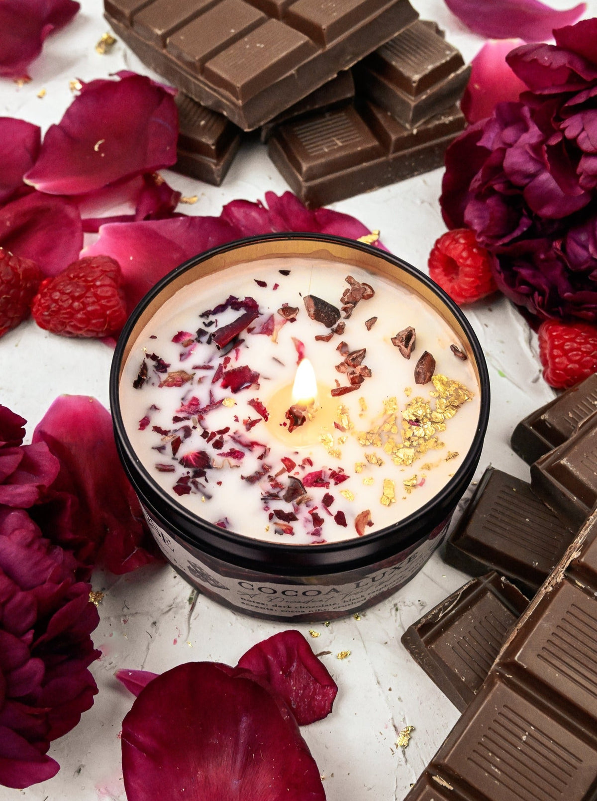 COCOA LUXE Chocolate Raspberry Candle