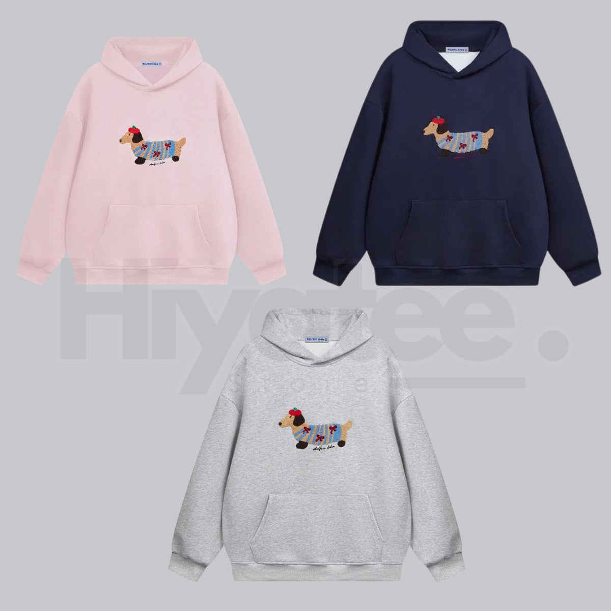 Aelfric Eden Cartoon Dog Hoodie – Embroidered Oversized Pullover