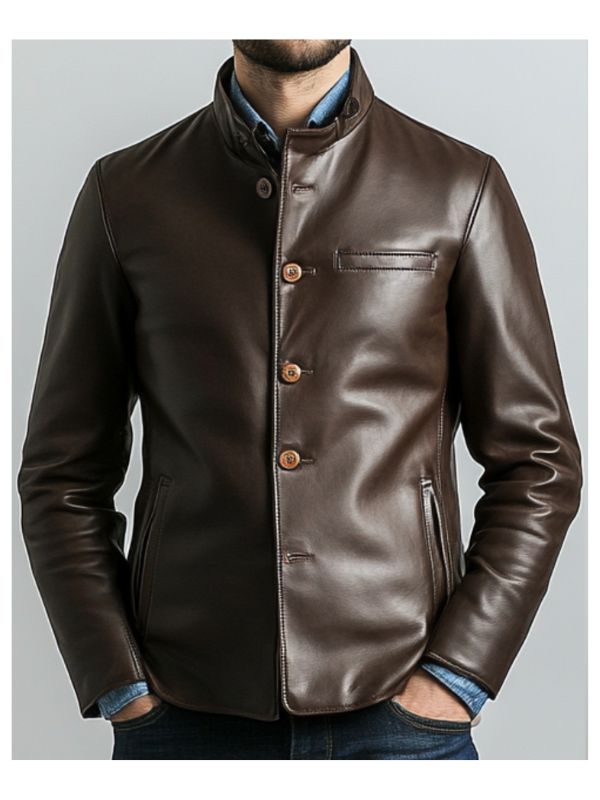Men's Alexander Brown Leather Biker Jacket