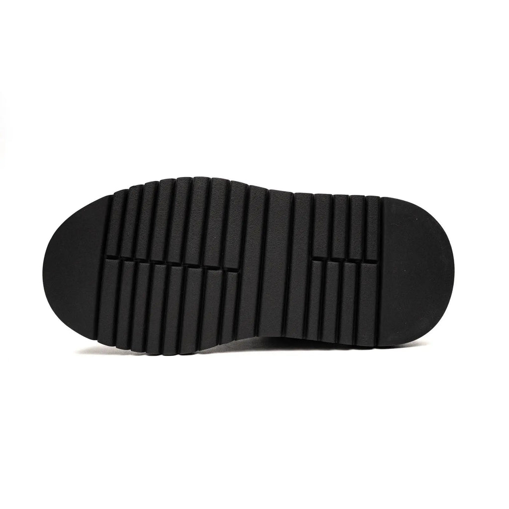 Black Studded Crocodile Leather Platform Sneakers