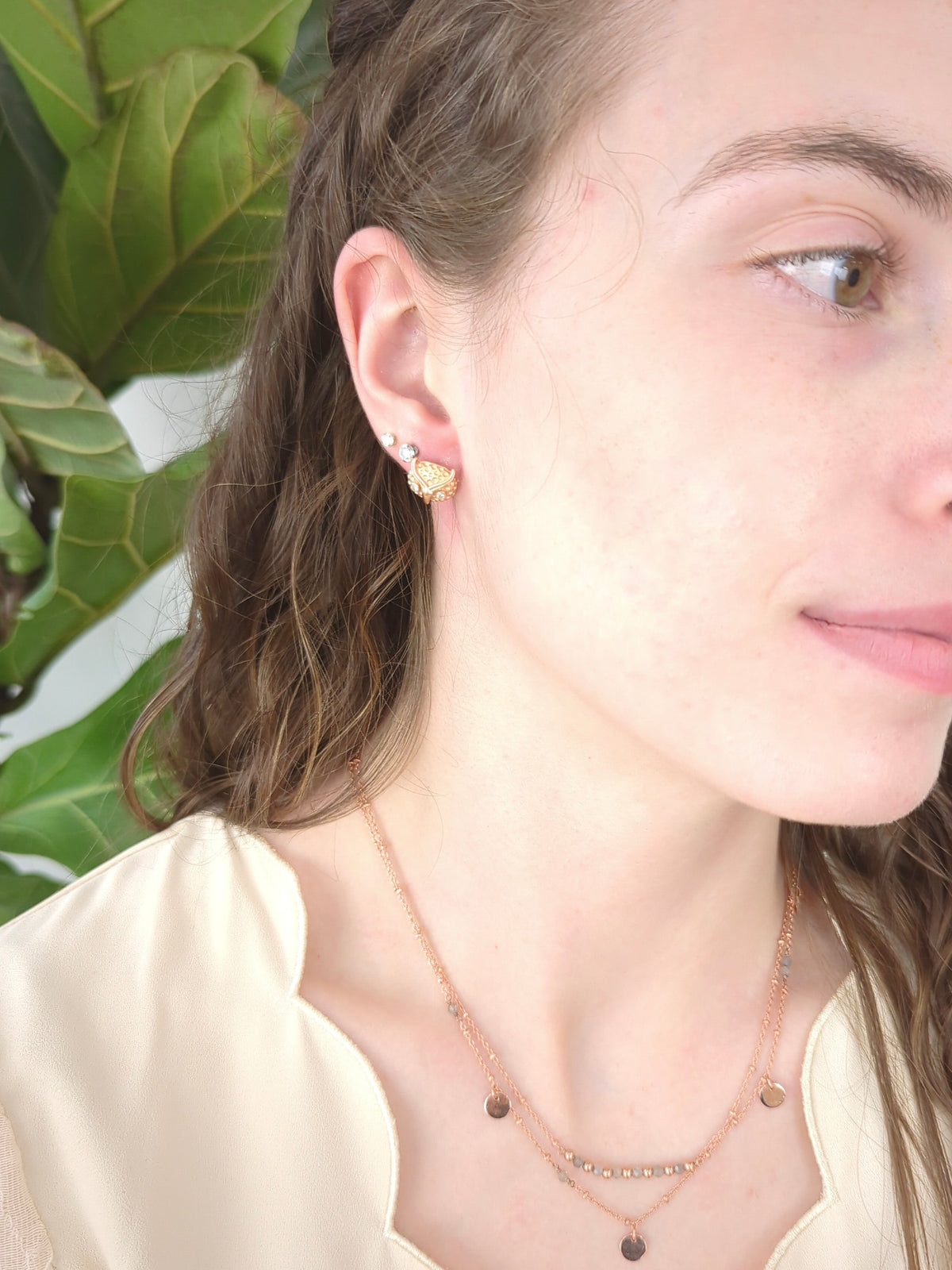 Azia Owl Stud Earrings