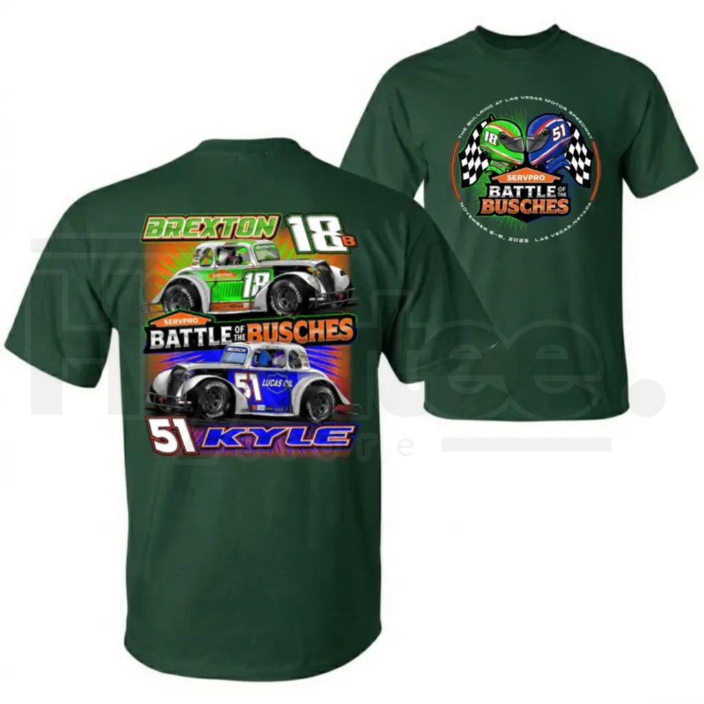 Battle Of The Busches Racing T-Shirt – Vintage Kyle & Brexton Busch NASCAR Style Tee
