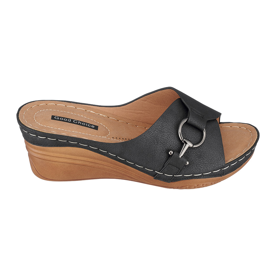 Women's Bay Black Wedge Sandals