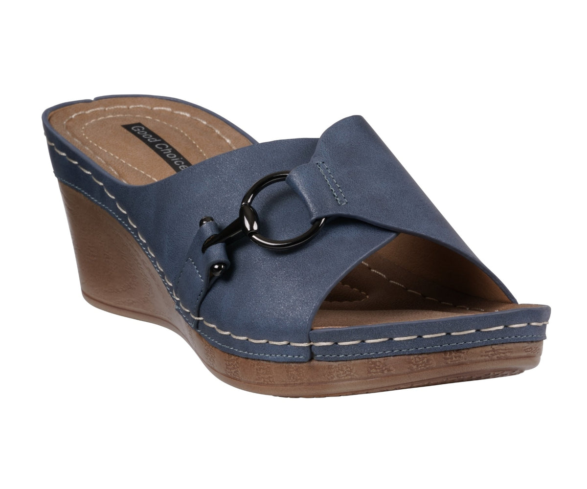 Women's Bay Navy Wedge Sandals