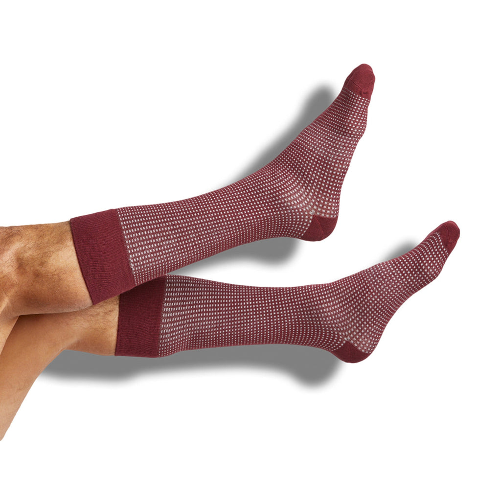 Maroon Birdseye Dress Socks
