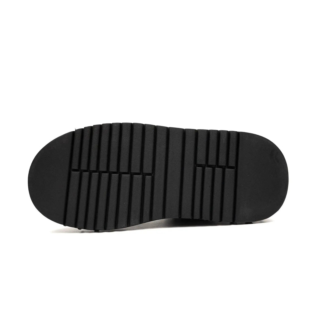 Black Studded Calf Leather Platform Sneakers