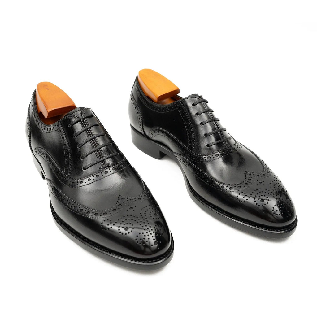Black Men's Goodyear Welted Brogue Leather Shoes