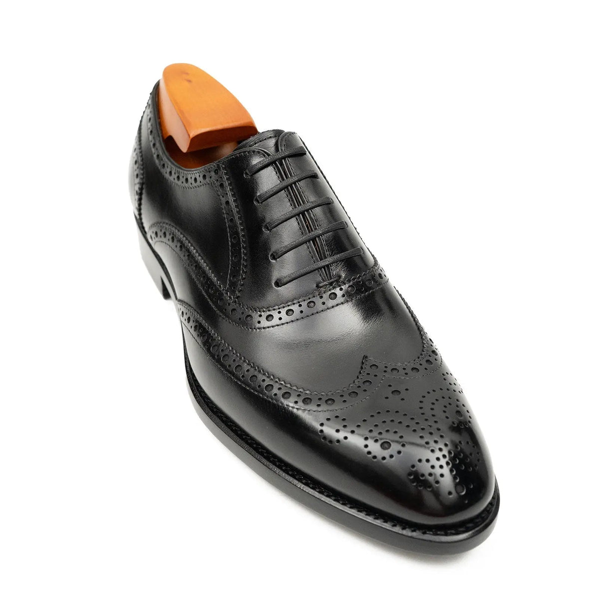 Black Men's Goodyear Welted Brogue Leather Shoes
