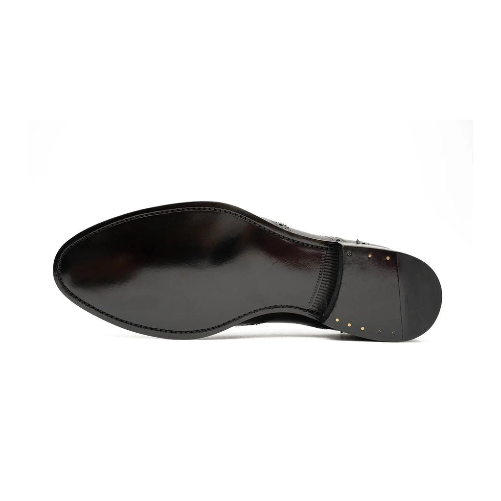 Black Men's Goodyear Welted Brogue Leather Shoes