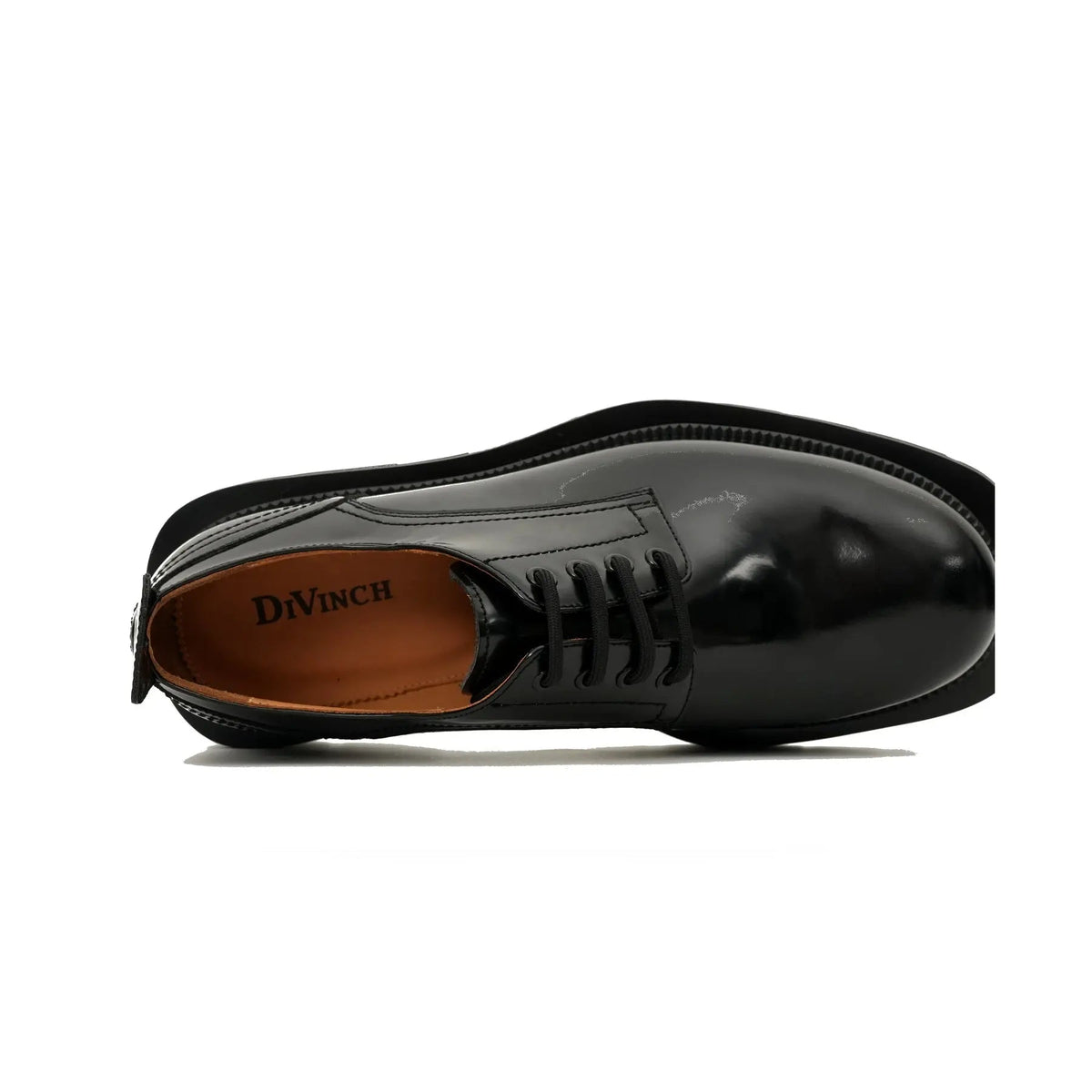 Black Plain-Toe Calf Leather Derby Shoes