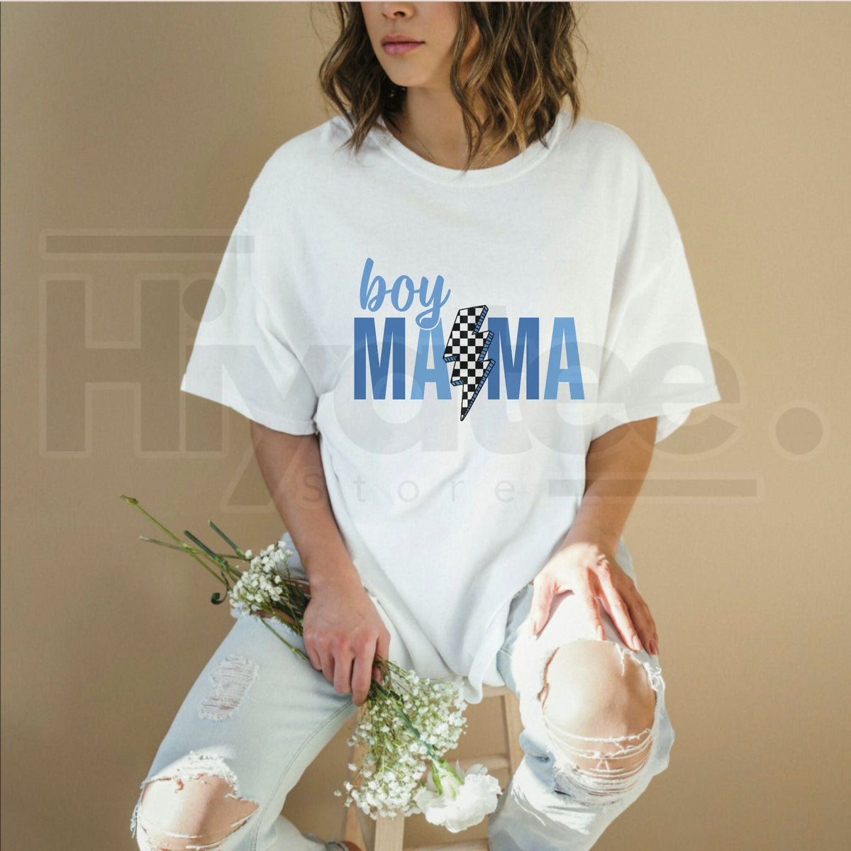 "Boy Mama" Retro Checkered – Mother's Day 2026 Women's Fashion Top
