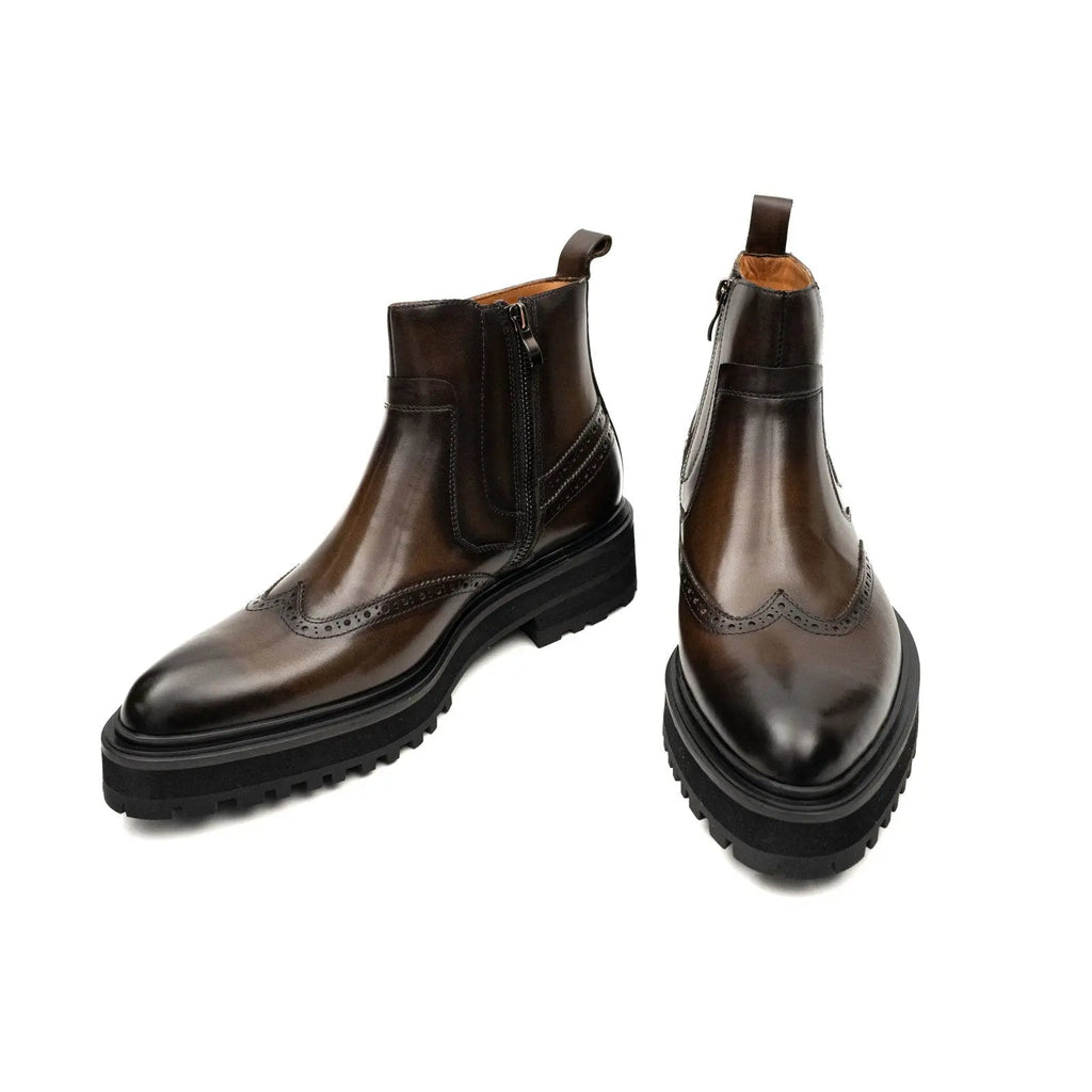 Dark Brown Calf Leather Chelsea Boots