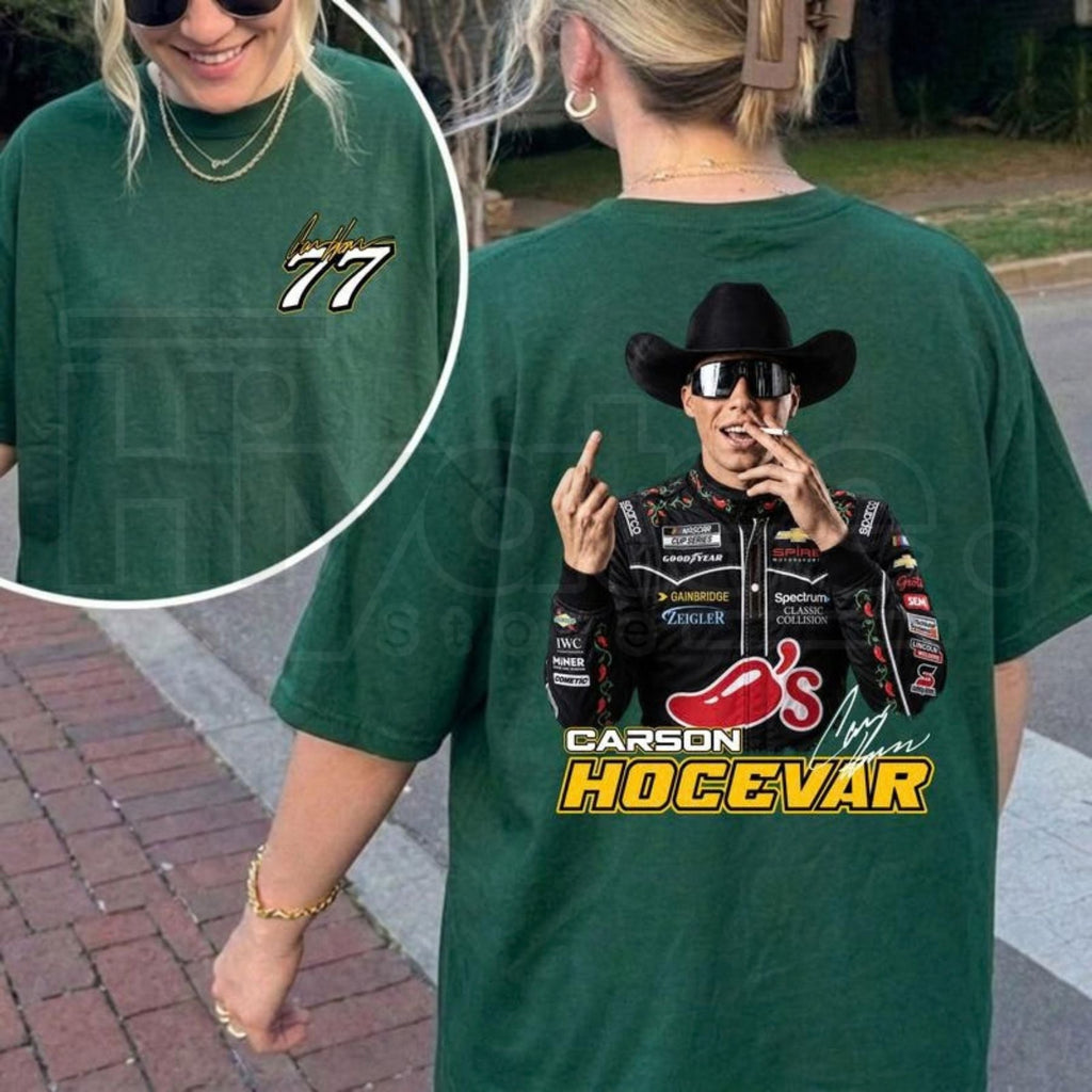 Carson Hocevar Fight T-Shirt – Vintage NASCAR Racing Graphic Tee #77