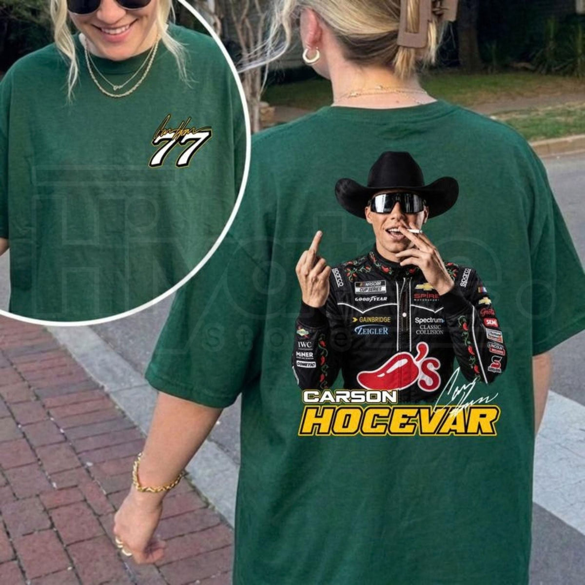 Carson Hocevar Fight T-Shirt – Vintage NASCAR Racing Graphic Tee #77