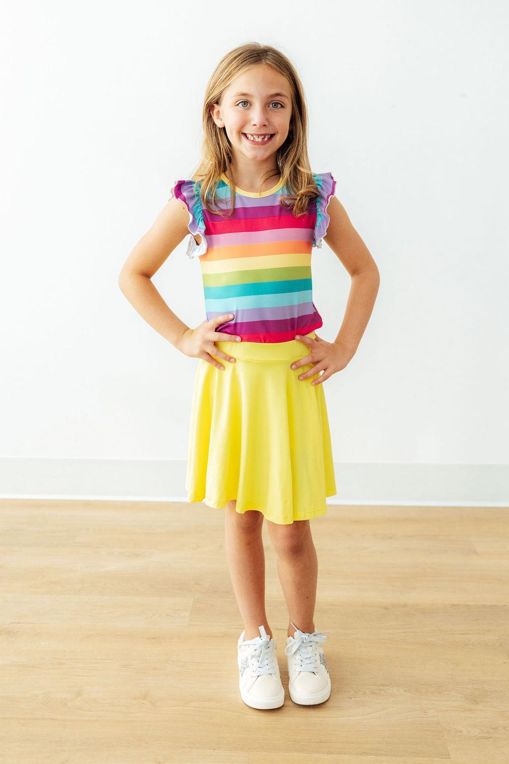 Cheerful Stripes S/S Ruffle Tee