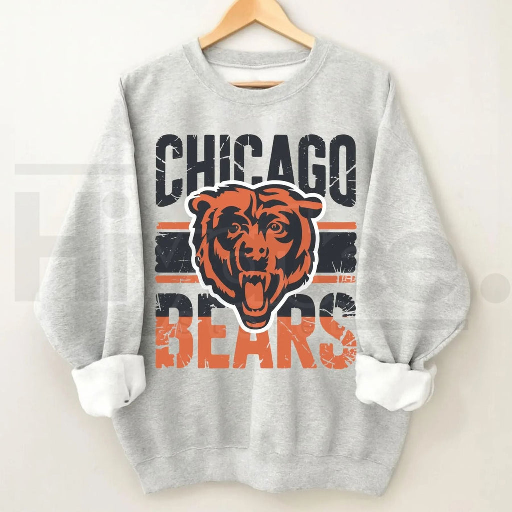Chicago Bears Football Sweatshirt – Unisex Heavy Blend Crewneck, Game Day Graphic Sweatshirt