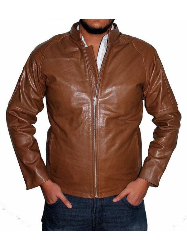 Men's Chocolaty Classic Brown Leather Biker Jacket