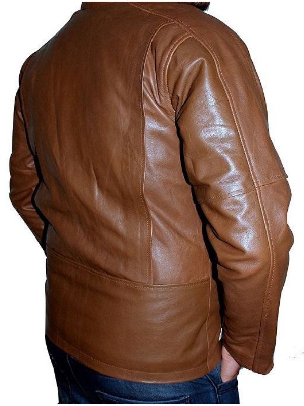 Men's Chocolaty Classic Brown Leather Biker Jacket