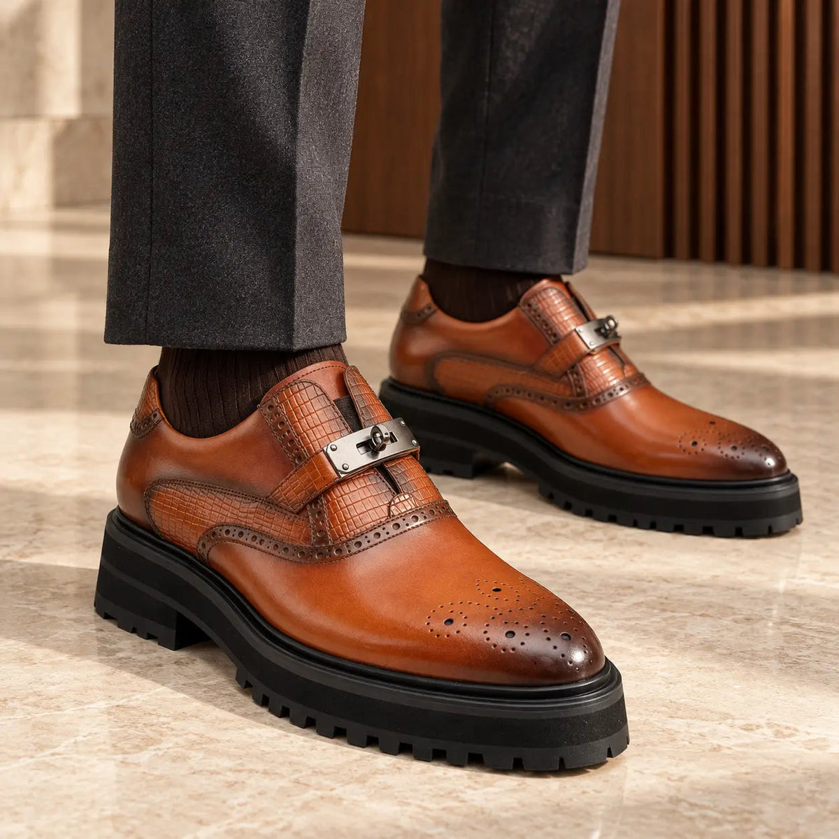 Brown Calf Leather Loafers