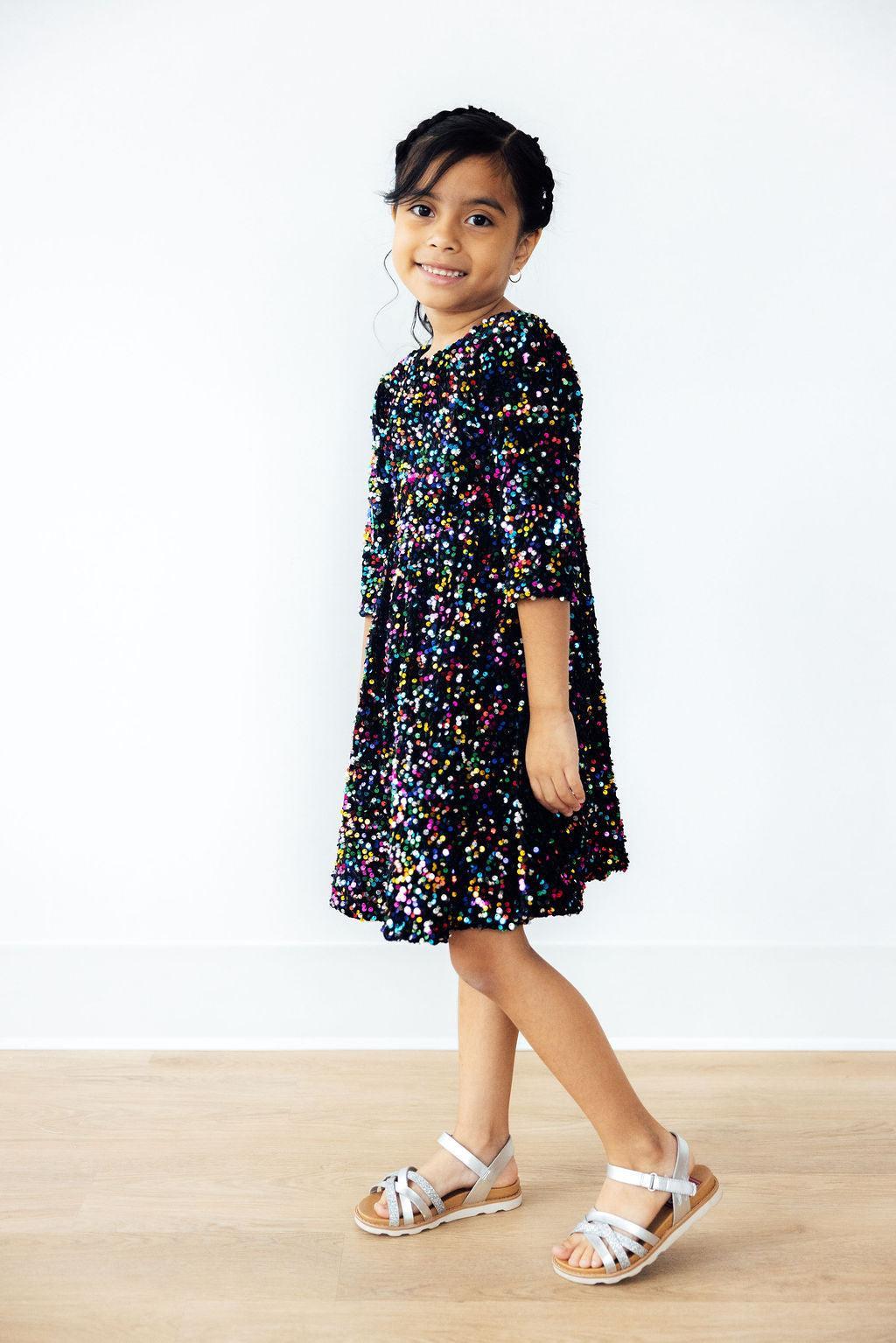 Confetti Velvet Sequin Dress