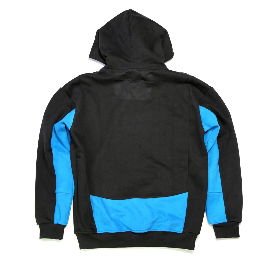 Paneled Pullover Hoodie - Azure / Black