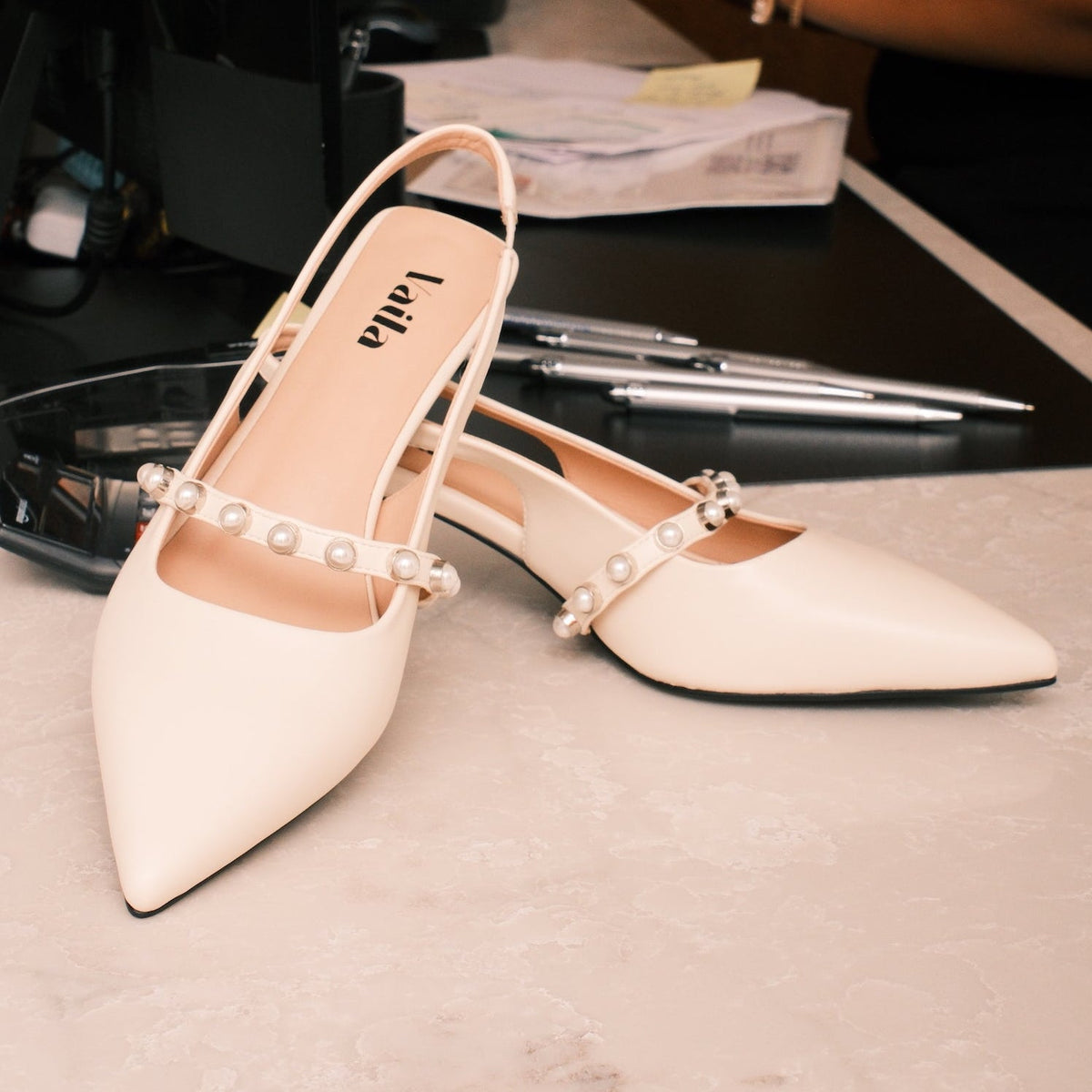 Sophia Slingback Pumps Ivory
