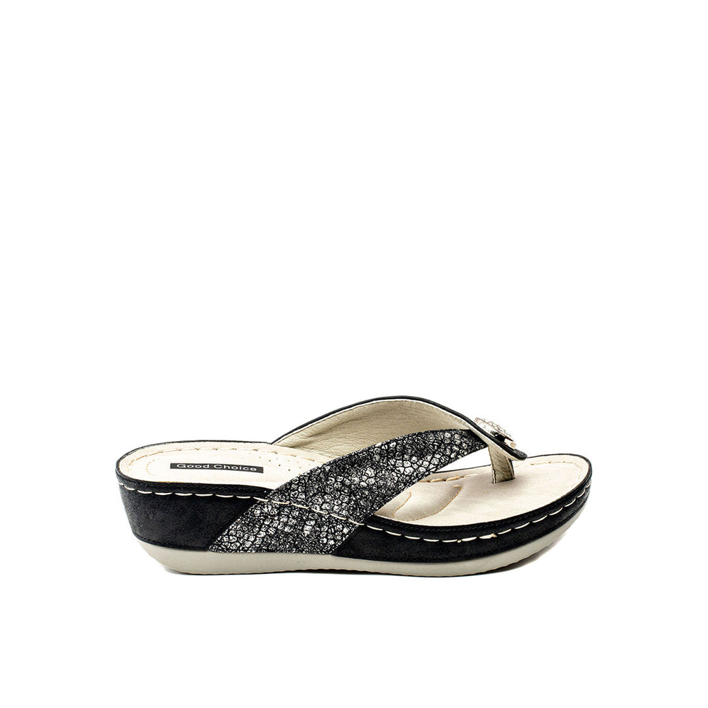Women's Dafni Black Wedge Sandals