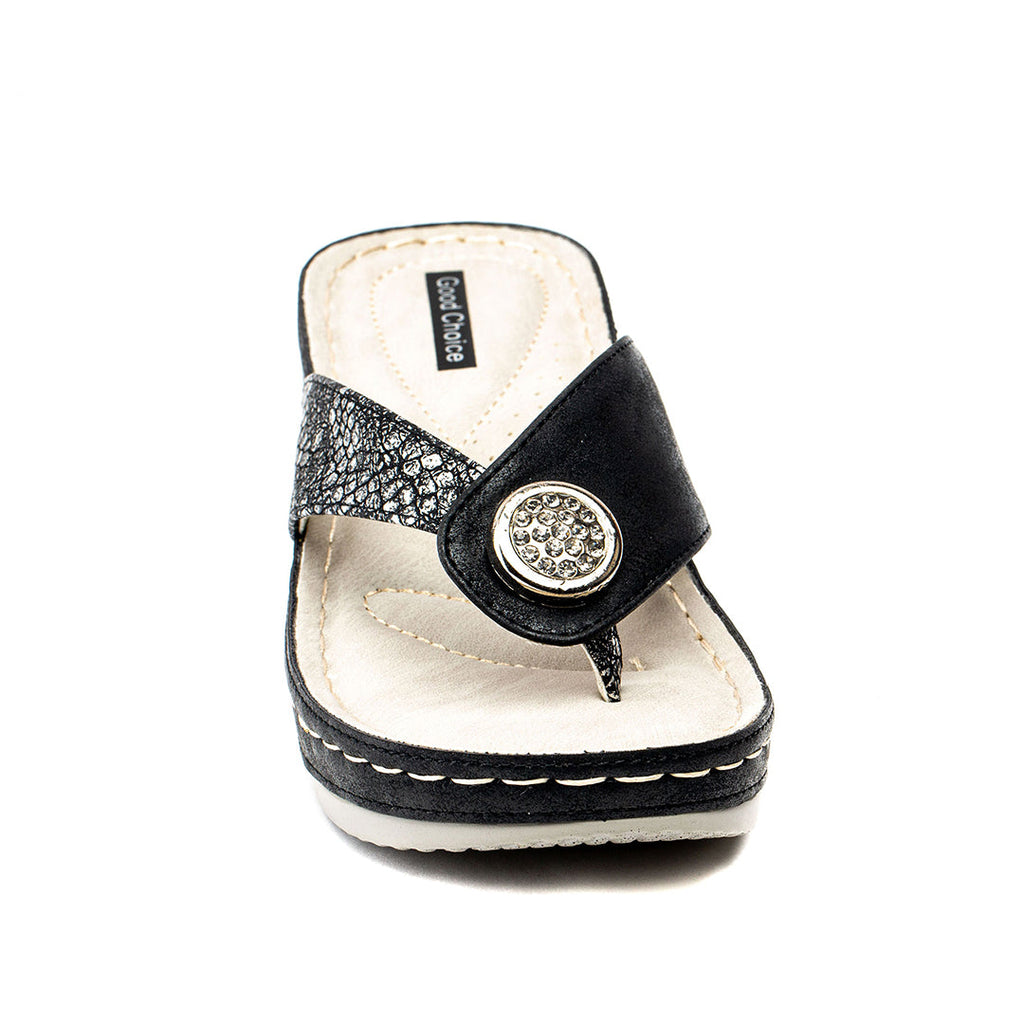 Women's Dafni Black Wedge Sandals