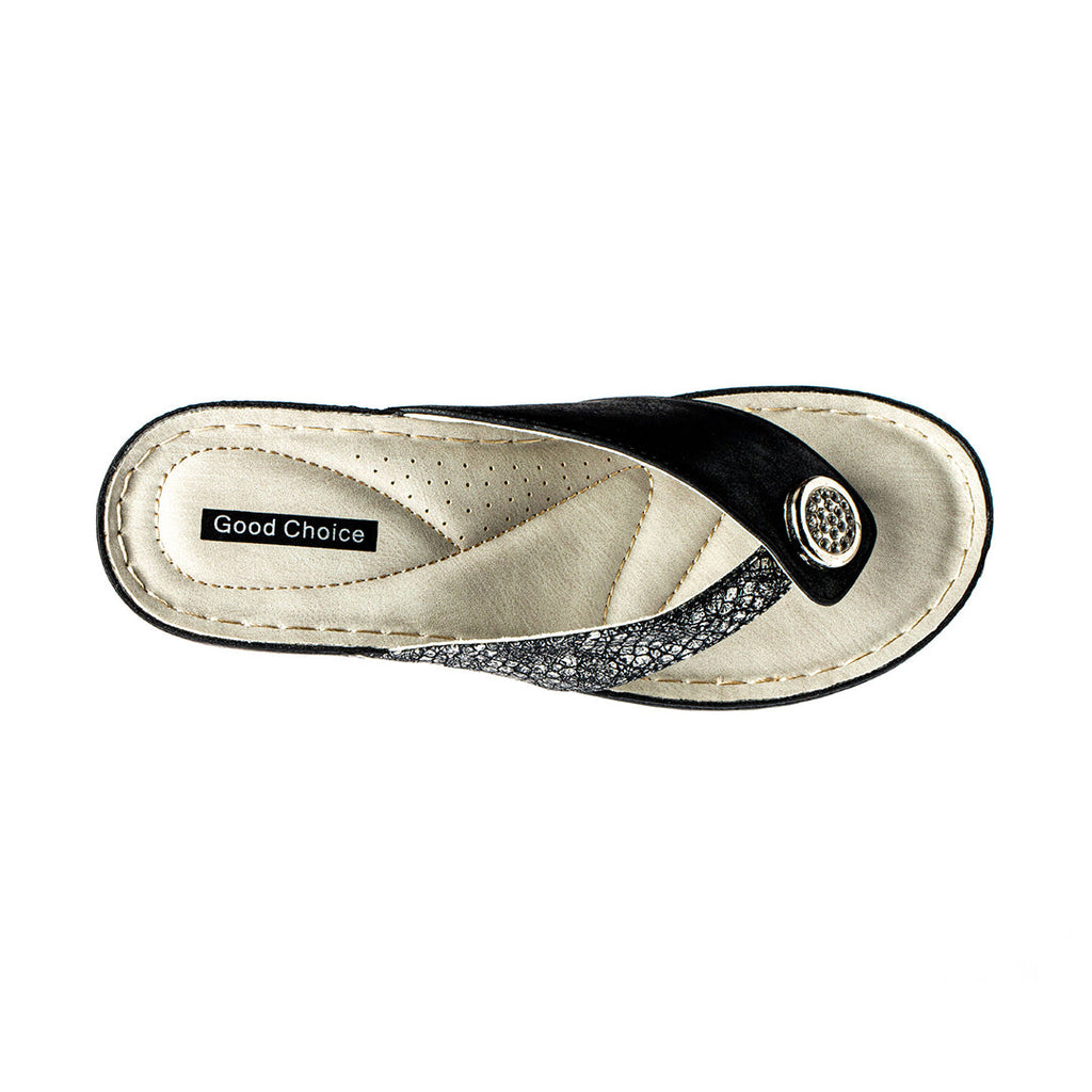 Women's Dafni Black Wedge Sandals