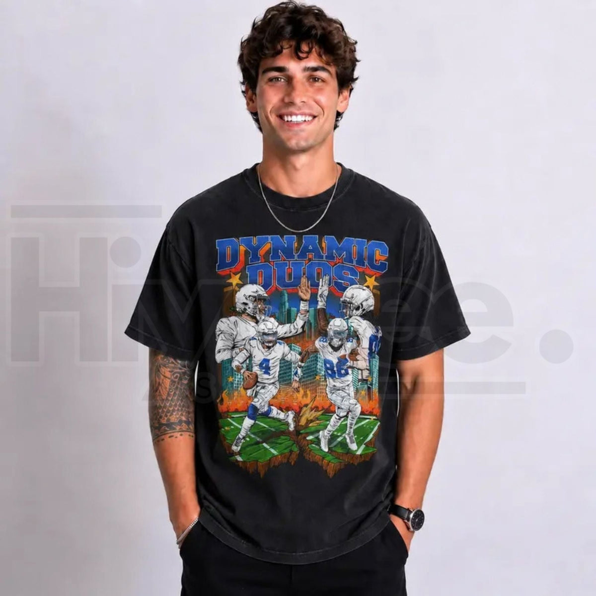 Dak Prescott CeeDee Lamb Dallas Football Graphic Tee – Ring-Spun Soft Cotton Shirt