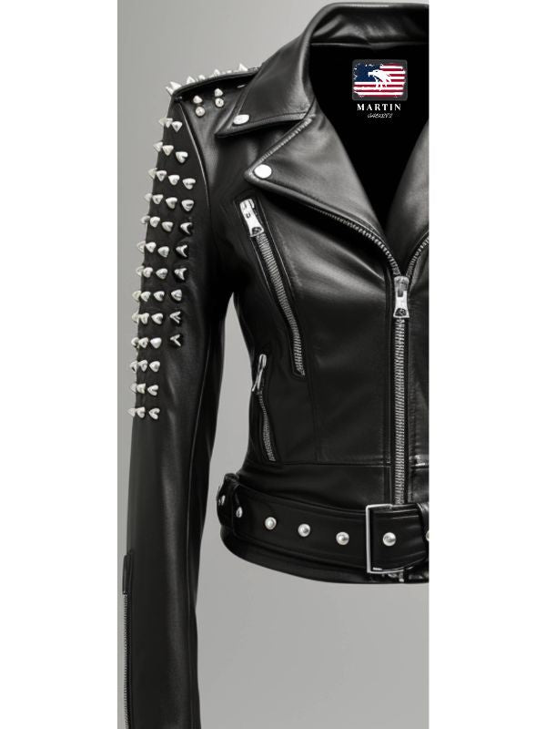 Daphne Black Women Biker Leather Jacket