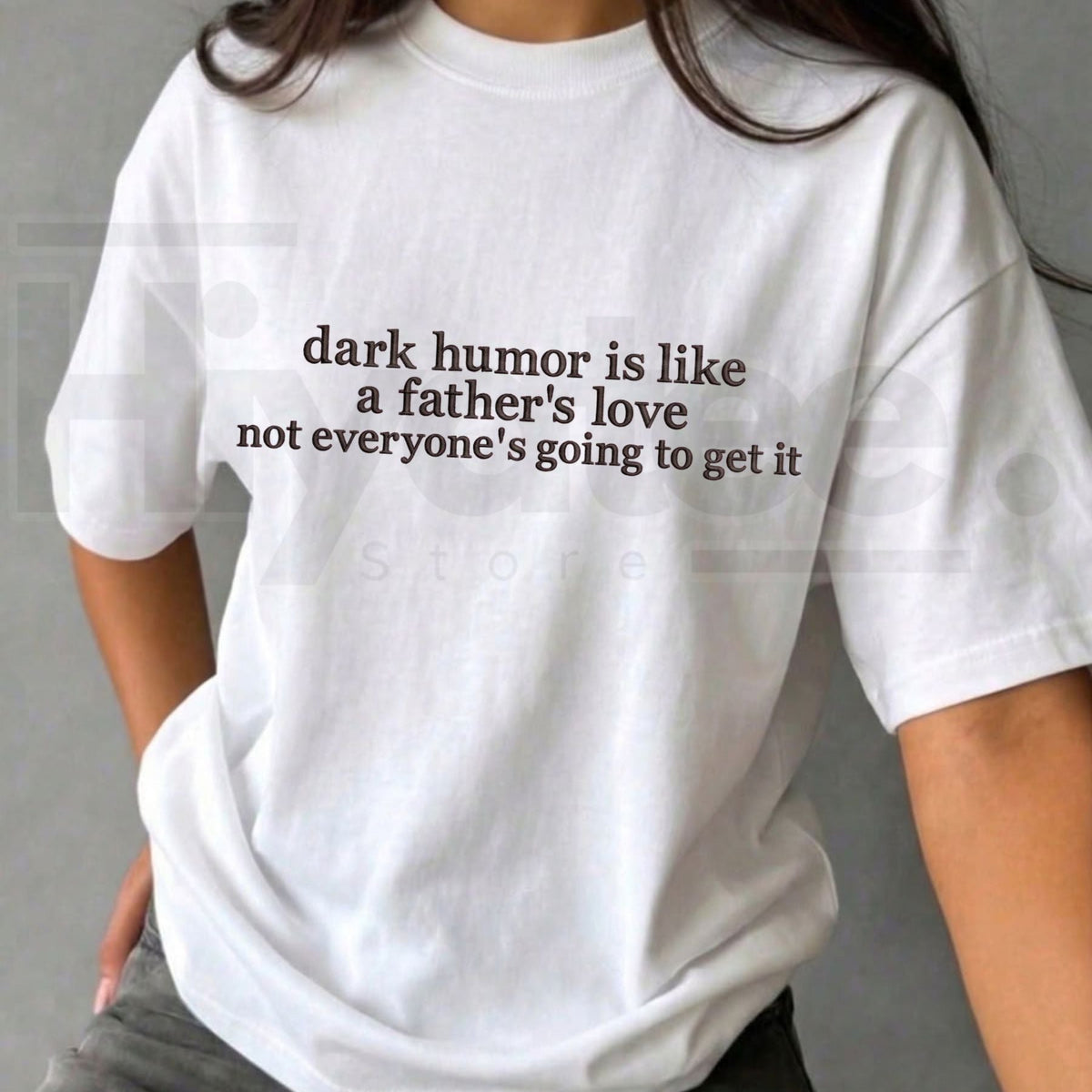 Dark Humor Father's Love Embroidered Slogan Graphic Tee – Vintage Sarcastic Cotton T-Shirt