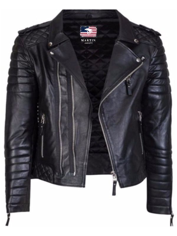 Men's Diamond Quilted Black Leather Jacket