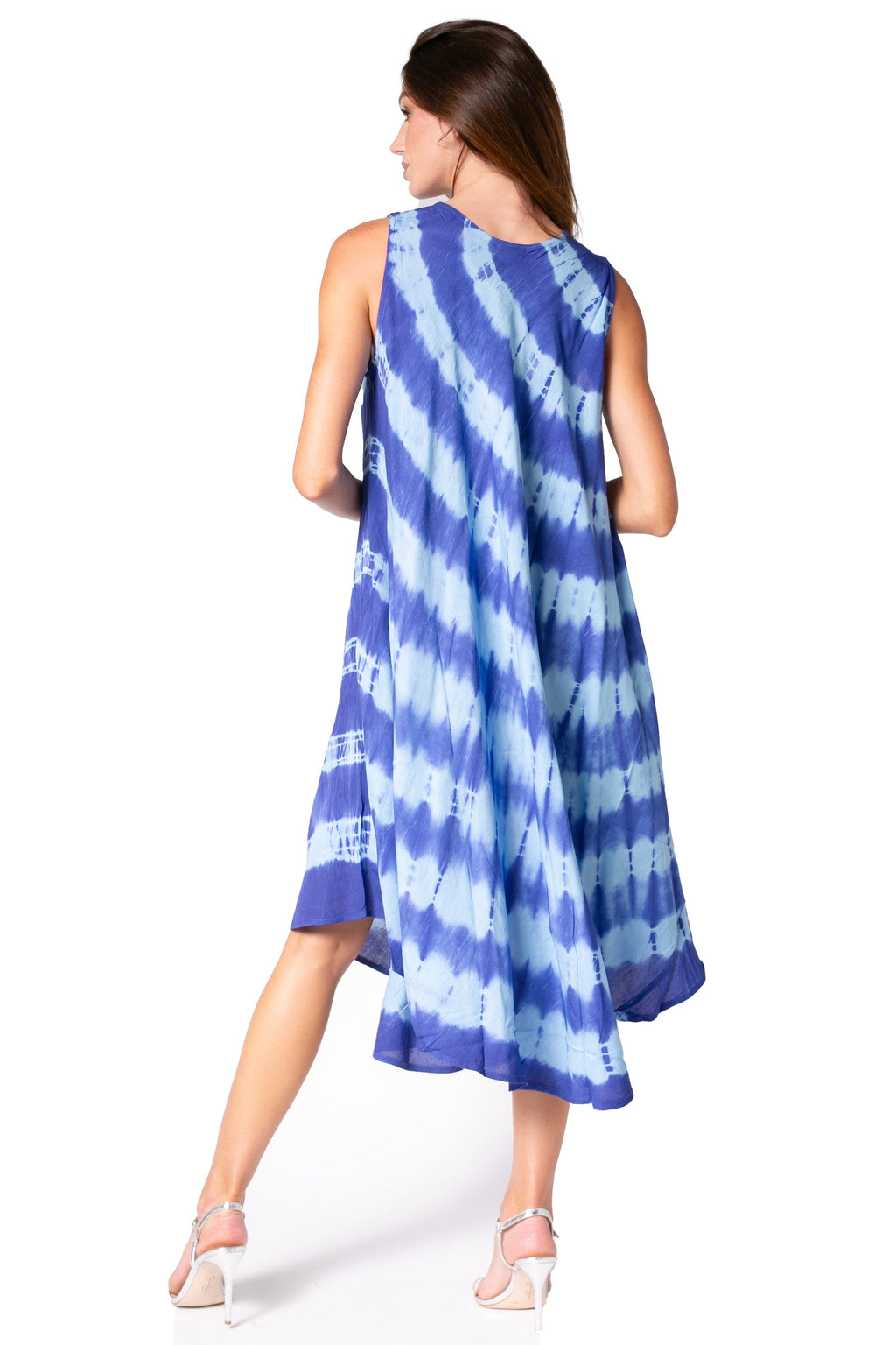Sakkas Neja Women's Casual Maxi Summer Sleeveless Loose Fit Tie Dye Tank Dress