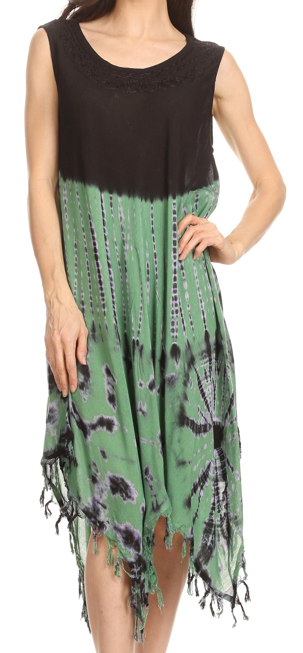 Sakkas Dori Women's Long Sleeves Casual Loose Swing Midi Dress Caftan Cover-up