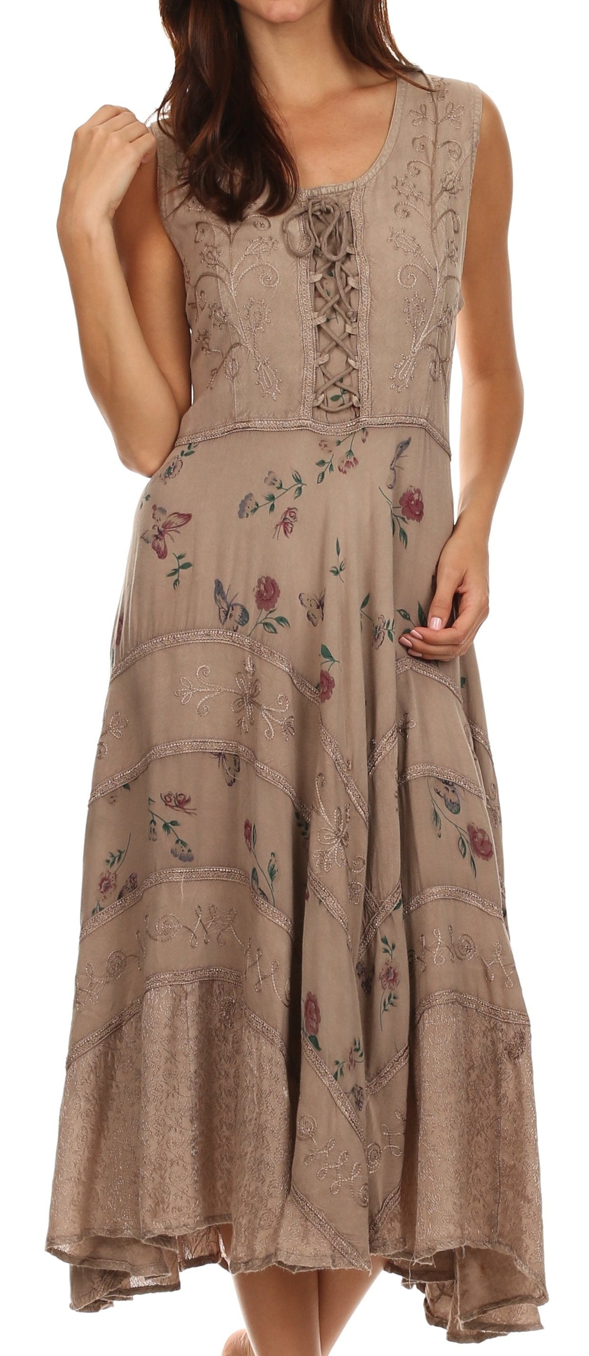 Sakkas Garden Goddess Corset Style Dress