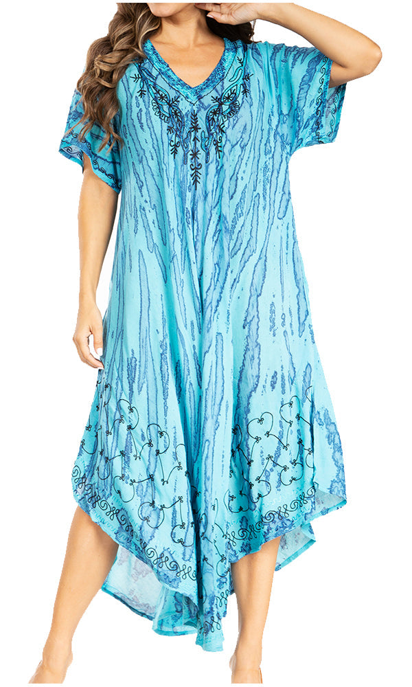 Sakkas Viveka Embroidered Caftan Dress