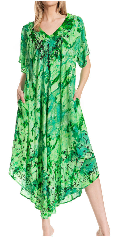 Sakkas Viveka Embroidered Caftan Dress