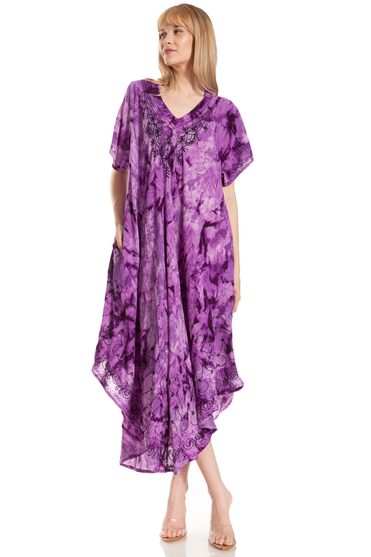 Sakkas Viveka Embroidered Caftan Dress