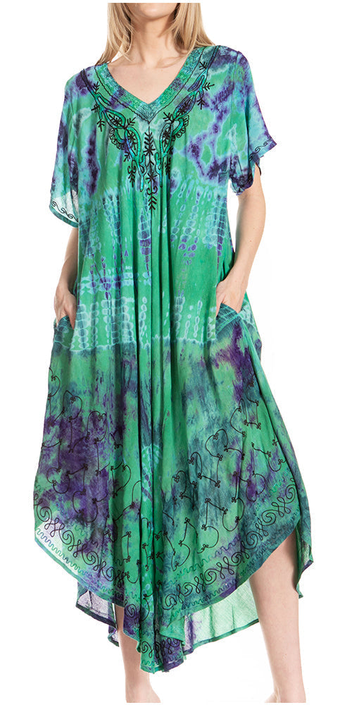 Sakkas Viveka Embroidered Caftan Dress