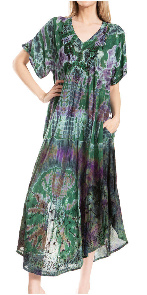 Sakkas Viveka Embroidered Caftan Dress