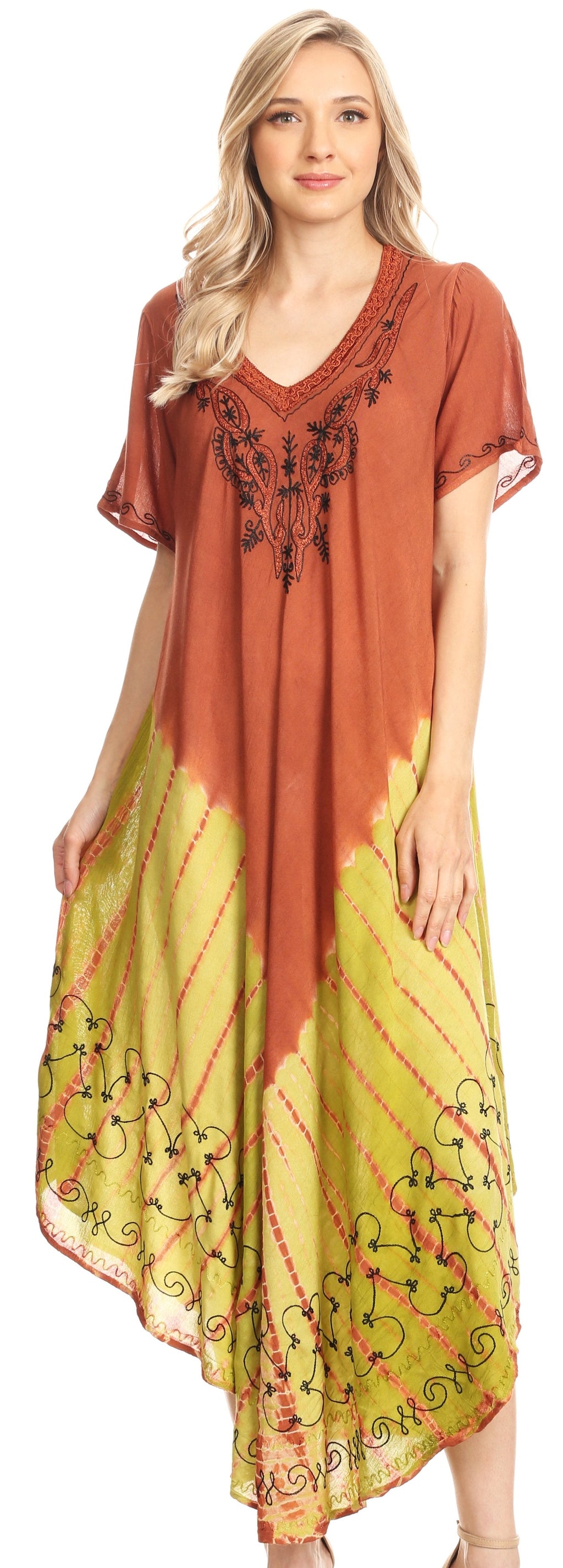 Sakkas Viveka Embroidered Caftan Dress