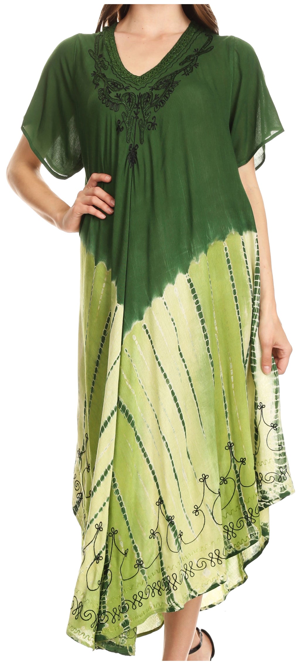 Sakkas Viveka Embroidered Caftan Dress