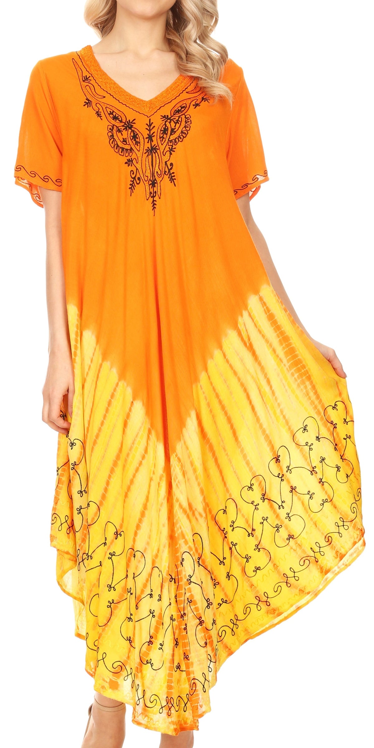 Sakkas Viveka Embroidered Caftan Dress
