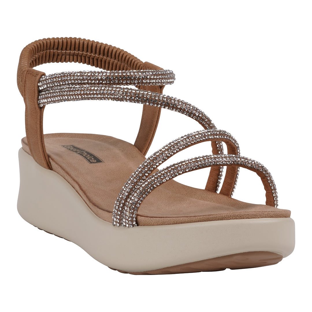 Women's Emory Gold Embellished Wedge Sandals