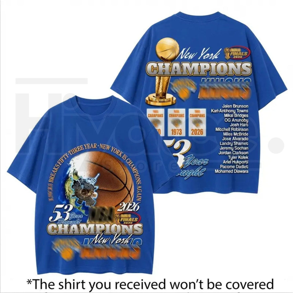 End 53-Year Drought New York Basketball Champions 2026 T-Shirt – Jalen Brunson Fan Streetwear Tee